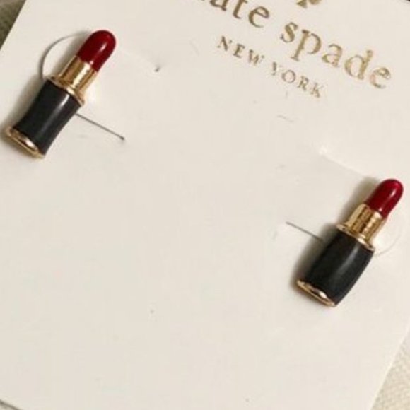 NWT Kate Spade Kiss and Make Up Lipstick Earrings - Picture 3 of 3